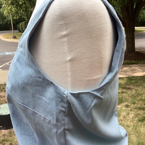 H by Halston Denim jumpsuits light blue size 8 draw string elastic waist - Picture 3 of 12